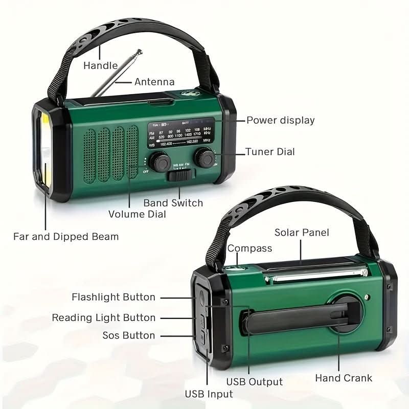 Skorter | Emergency radio with solar, flashlight & USB charging function