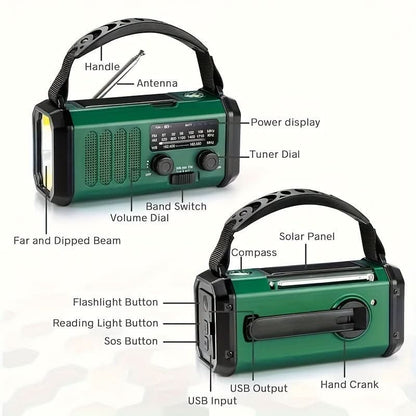 Skorter | Emergency radio with solar, flashlight & USB charging function