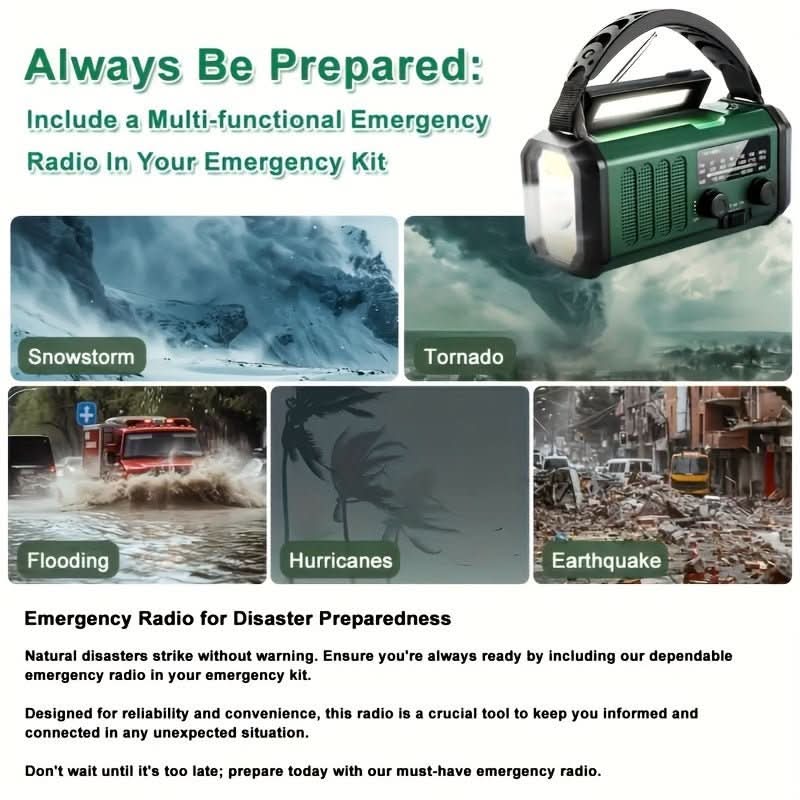 Skorter | Emergency radio with solar, flashlight & USB charging function