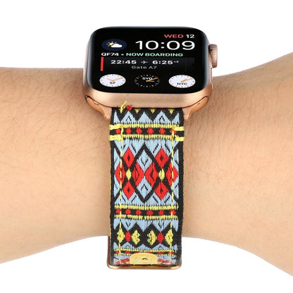 Skorter | Ethnic Leather Watch Band for Apple Watch Series 7 41mm / 6 & SE & 5 & 4 40mm / 3 & 2 & 1 38mm (Yellow)