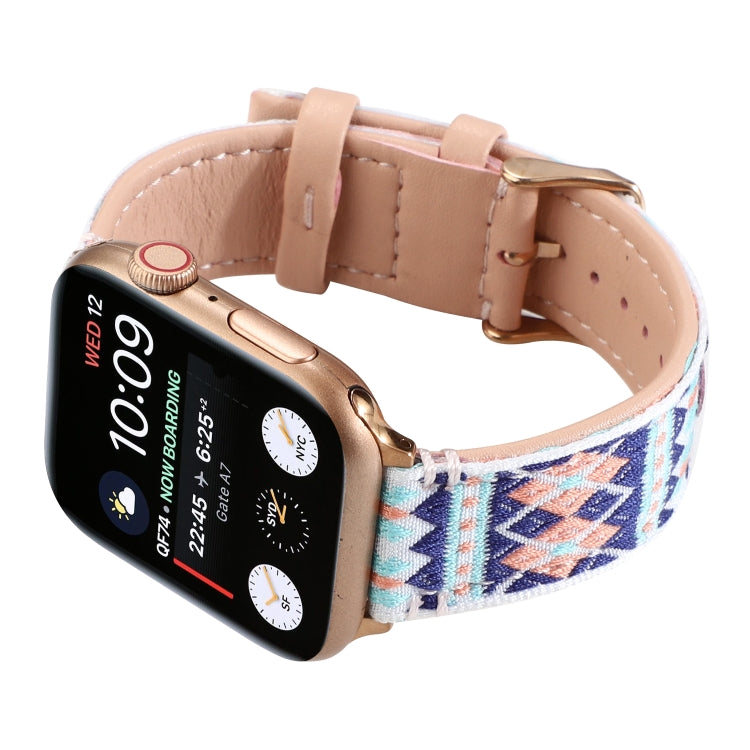 Skorter | Ethnic Leather Watch Band for Apple Watch Series 7 41mm / 6 & SE & 5 & 4 40mm / 3 & 2 & 1 38mm (Pink)