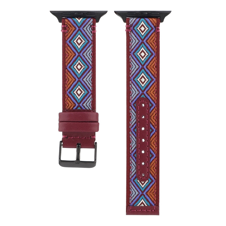 Skorter | Ethical Leather Watch Band for Apple Watch Series 7 41mm / 6 & SE & 5 & 4 40mm / 3 & 2 & 1 38mm (Burgundy)