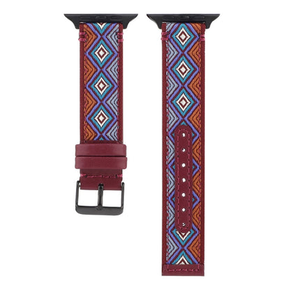 Skorter | Ethical Leather Watch Band for Apple Watch Series 7 41mm / 6 & SE & 5 & 4 40mm / 3 & 2 & 1 38mm (Burgundy)