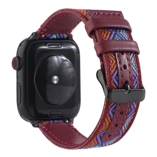 Skorter | Ethical Leather Watch Band for Apple Watch Series 7 41mm / 6 & SE & 5 & 4 40mm / 3 & 2 & 1 38mm (Burgundy)