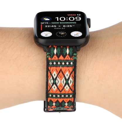 Skorter | Ethnic Leather Watch Strap for Apple Watch Series 7 41mm / 6 & SE & 5 & 4 40mm / 3 & 2 & 1 38mm (Dark Green)