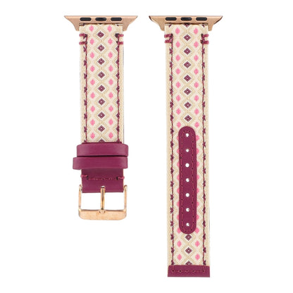 Skorter | Ethnic Leather Watch Band for Apple Watch Series 7 45mm / 6 & SE & 5 & 4 44mm / 3 & 2 & 1 42mm (Purple)