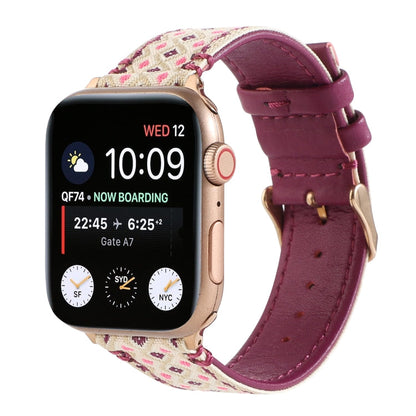Skorter | Ethnic Leather Watch Band for Apple Watch Series 7 45mm / 6 & SE & 5 & 4 44mm / 3 & 2 & 1 42mm (Purple)