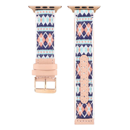 Skorter | Ethnic Leather Watch Strap for Apple Watch Series 7 45mm / 6 & SE & 5 & 4 44mm / 3 & 2 & 1 42mm (Pink)