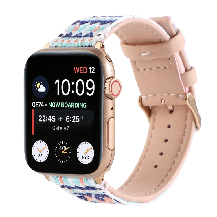 Skorter | Ethnic Leather Watch Strap for Apple Watch Series 7 45mm / 6 & SE & 5 & 4 44mm / 3 & 2 & 1 42mm (Pink)