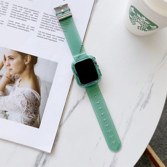 Skorter | Candy Color Transparent TPU Watch Strap For Apple Watch Series 7 41mm / & 6 & SE & 5 & 4 40mm (Green)