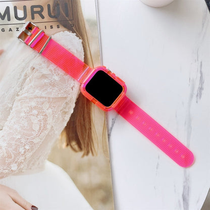 Skorter | Candy color Transparent TPU watch strap for Apple Watch Series 3 & 2 & 1 42mm (Pink Red)