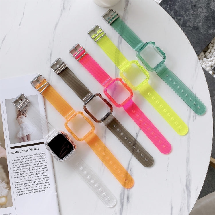 Skorter | Candy color Transparent TPU watch strap for Apple Watch Series 3 & 2 & 1 42mm (Pink Red)