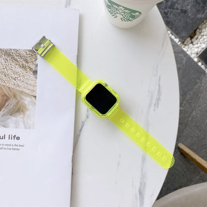 Skorter | Candy Color Transparent TPU Watch band for Apple Watch Series 7 45mm / & 6 & SE & 5 & 4 44mm (Yellow Green)
