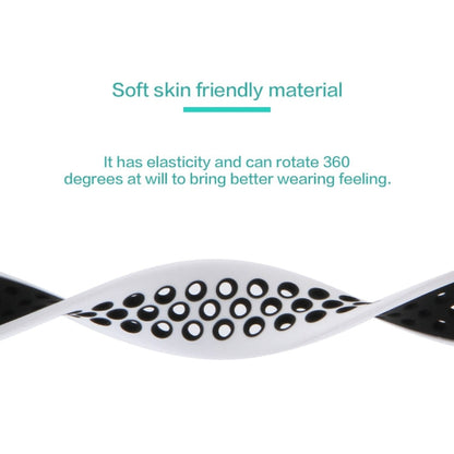 Skorter | Elastic silicone watch band for Apple Watch Series 7 45mm / 6 & SE & 5 & 4 44mm / 3 & 2 & 1 42mm, Length: 150mm (black white)