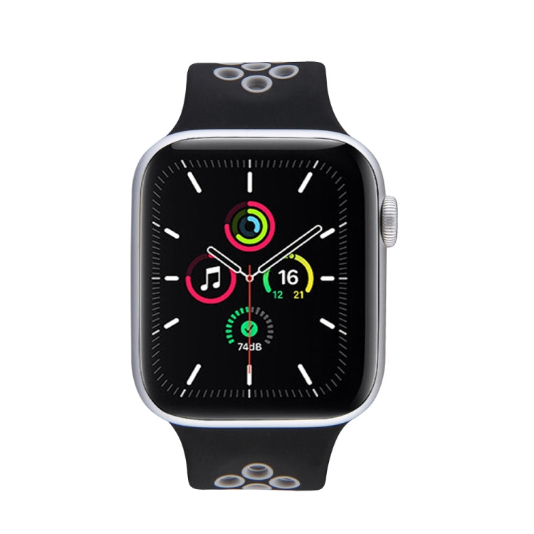 Skorter | Elastic Silicone Band for Apple Watch Series 7 41mm / 6 & SE & 5 & 4 40mm / 3 & 2 & 1 38mm, Length: 160mm (Black Gray)