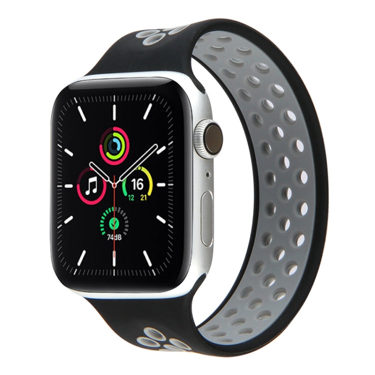 Skorter | Elastic Silicone Band for Apple Watch Series 7 41mm / 6 & SE & 5 & 4 40mm / 3 & 2 & 1 38mm, Length: 160mm (Black Gray)