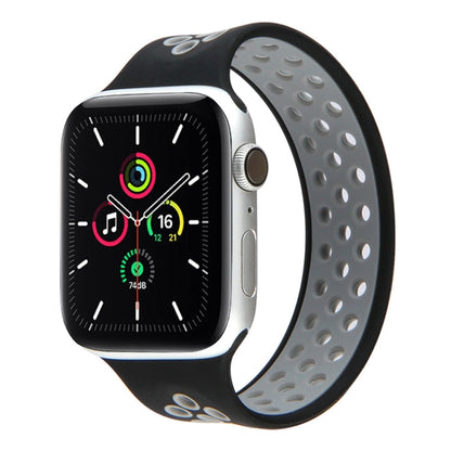 Skorter | Elastic Silicone Band for Apple Watch Series 7 41mm / 6 & SE & 5 & 4 40mm / 3 & 2 & 1 38mm, Length: 160mm (Black Gray)