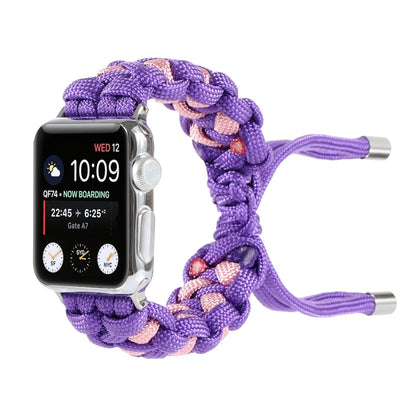 Skorter | Braided Umbrella Rope Watch Band for Apple Watch Ultra 49mm & Watch Ultra 2 49mm / Series 9 & 8 & 7 45mm / SE 3 & SE 2 & 6 & SE & 5 & 4 44mm / 3 & 2 & 1 42mm (Purple)