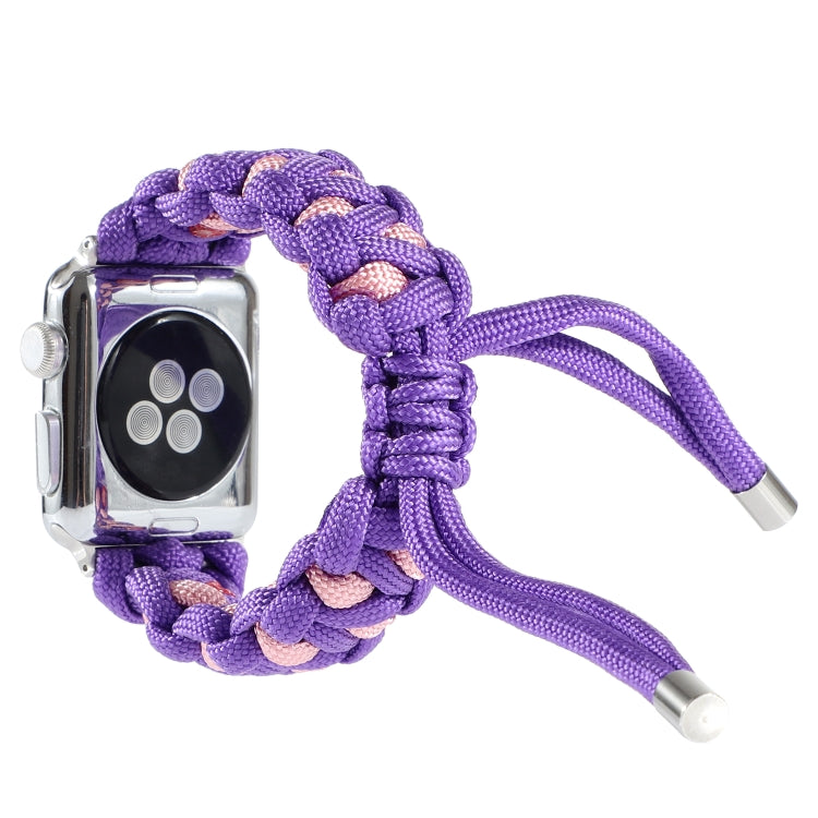 Skorter | Braided Umbrella Rope Watch Band for Apple Watch Ultra 49mm & Watch Ultra 2 49mm / Series 9 & 8 & 7 45mm / SE 3 & SE 2 & 6 & SE & 5 & 4 44mm / 3 & 2 & 1 42mm (Purple)