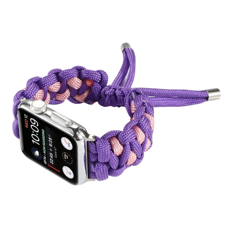 Skorter | Braided Umbrella Rope Watch Band for Apple Watch Ultra 49mm & Watch Ultra 2 49mm / Series 9 & 8 & 7 45mm / SE 3 & SE 2 & 6 & SE & 5 & 4 44mm / 3 & 2 & 1 42mm (Purple)