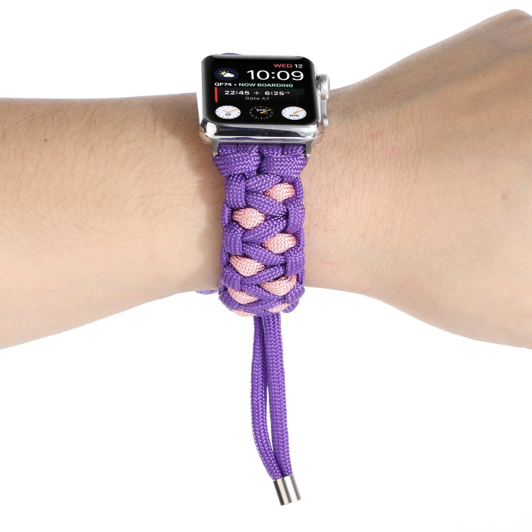 Skorter | Braided Umbrella Rope Watch Band for Apple Watch Ultra 49mm & Watch Ultra 2 49mm / Series 9 & 8 & 7 45mm / SE 3 & SE 2 & 6 & SE & 5 & 4 44mm / 3 & 2 & 1 42mm (Purple)