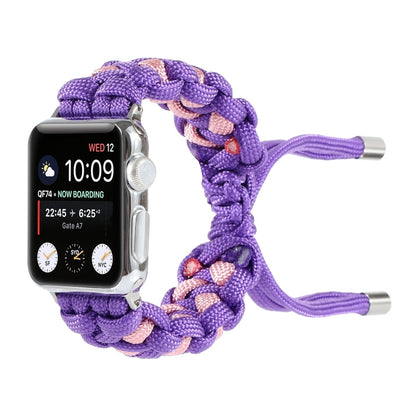 Skorter | Braided Umbrella Rope Watch Band for Apple Watch Ultra 49mm & Watch Ultra 2 49mm / Series 9 & 8 & 7 45mm / SE 3 & SE 2 & 6 & SE & 5 & 4 44mm / 3 & 2 & 1 42mm (Purple)