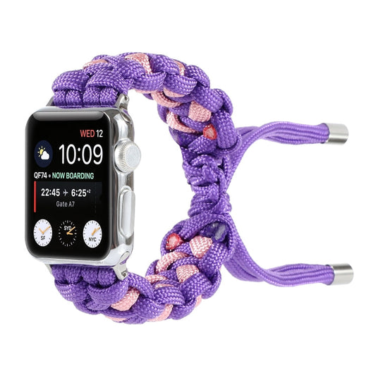 Skorter | Braided Umbrella Rope Watch Band for Apple Watch Ultra 49mm & Watch Ultra 2 49mm / Series 9 & 8 & 7 45mm / SE 3 & SE 2 & 6 & SE & 5 & 4 44mm / 3 & 2 & 1 42mm (Purple)