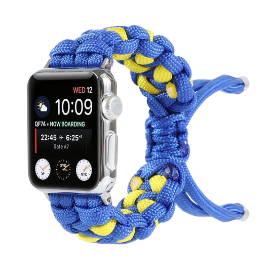Skorter | Braided Umbrella Cord Watch Strap for Apple Watch Ultra 49mm & Watch Ultra 2 49mm / Series 9 & 8 & 7 45mm / SE 3 & SE 2 & 6 & SE & 5 & 4 44mm / 3 & 2 & 1 42mm (Blue)