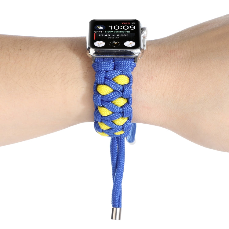 Skorter | Braided Umbrella Cord Watch Strap for Apple Watch Ultra 49mm & Watch Ultra 2 49mm / Series 9 & 8 & 7 45mm / SE 3 & SE 2 & 6 & SE & 5 & 4 44mm / 3 & 2 & 1 42mm (Blue)