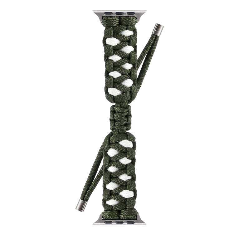 Skorter | Braided Umbrella Cord Watch Strap for Apple Watch Series 7 45 mm / 6 & SE & 5 & 4 44 mm / 3 & 2 & 1 42 mm (Green)