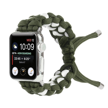Skorter | Braided Umbrella Cord Watch Strap for Apple Watch Series 7 45 mm / 6 & SE & 5 & 4 44 mm / 3 & 2 & 1 42 mm (Green)