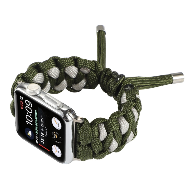 Skorter | Braided Umbrella Cord Watch Strap for Apple Watch Series 7 45 mm / 6 & SE & 5 & 4 44 mm / 3 & 2 & 1 42 mm (Green)