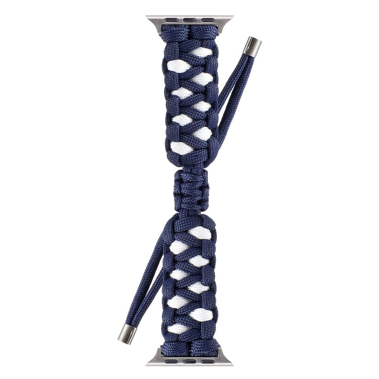 Skorter | Braided Umbrella Cord Watch Strap for Apple Watch Ultra 49mm & Watch Ultra 2 49mm / Series 9 & 8 & 7 45mm / SE 3 & SE 2 & 6 & SE & 5 & 4 44mm / 3 & 2 & 1 42mm (Dark Blue)