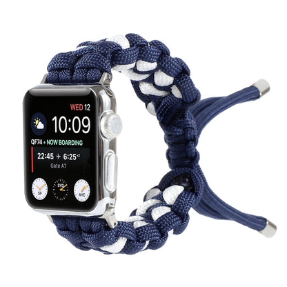 Skorter | Braided Umbrella Cord Watch Strap for Apple Watch Ultra 49mm & Watch Ultra 2 49mm / Series 9 & 8 & 7 45mm / SE 3 & SE 2 & 6 & SE & 5 & 4 44mm / 3 & 2 & 1 42mm (Dark Blue)