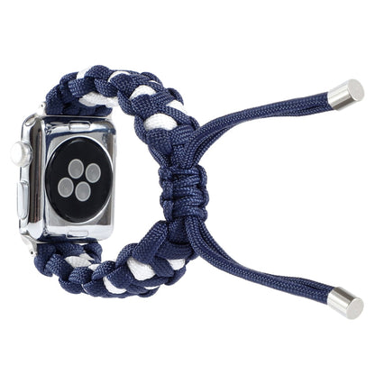 Skorter | Braided Umbrella Cord Watch Strap for Apple Watch Ultra 49mm & Watch Ultra 2 49mm / Series 9 & 8 & 7 45mm / SE 3 & SE 2 & 6 & SE & 5 & 4 44mm / 3 & 2 & 1 42mm (Dark Blue)