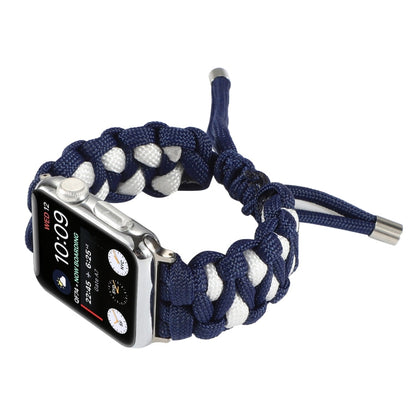 Skorter | Braided Umbrella Cord Watch Strap for Apple Watch Ultra 49mm & Watch Ultra 2 49mm / Series 9 & 8 & 7 45mm / SE 3 & SE 2 & 6 & SE & 5 & 4 44mm / 3 & 2 & 1 42mm (Dark Blue)