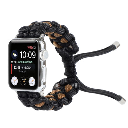 Skorter | Braided Umbrella Cord Watch Band for Apple Watch Series 9&8&7 41mm / SE 3&SE 2&6&SE&5&4 40mm / 3&2&1 38mm (Black)