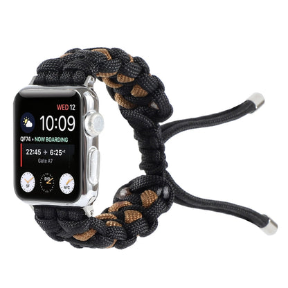 Skorter | Braided Umbrella Cord Watch Band for Apple Watch Series 9&8&7 41mm / SE 3&SE 2&6&SE&5&4 40mm / 3&2&1 38mm (Black)