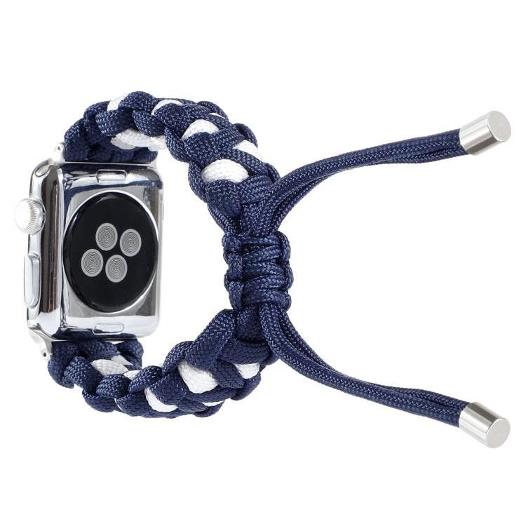 Skorter | Braided Umbrella Cord Watch Band for Apple Watch Series 9&8&7 41mm / SE 3&SE 2&6&SE&5&4 40mm / 3&2&1 38mm (Navy Blue)
