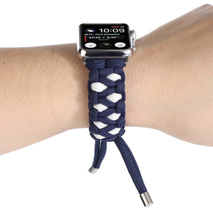 Skorter | Braided Umbrella Cord Watch Band for Apple Watch Series 9&8&7 41mm / SE 3&SE 2&6&SE&5&4 40mm / 3&2&1 38mm (Navy Blue)