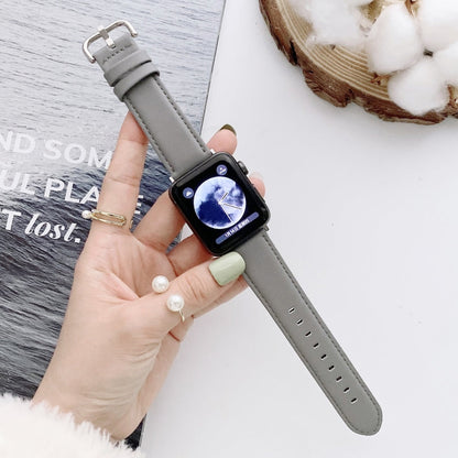 Skorter | D Character Buckle Smooth Texture Watch Band For Apple Watch Series 9&8&7 41mm / SE 3&SE 2&6&SE&5&4 40mm / 3&2&1 38mm(Grey)