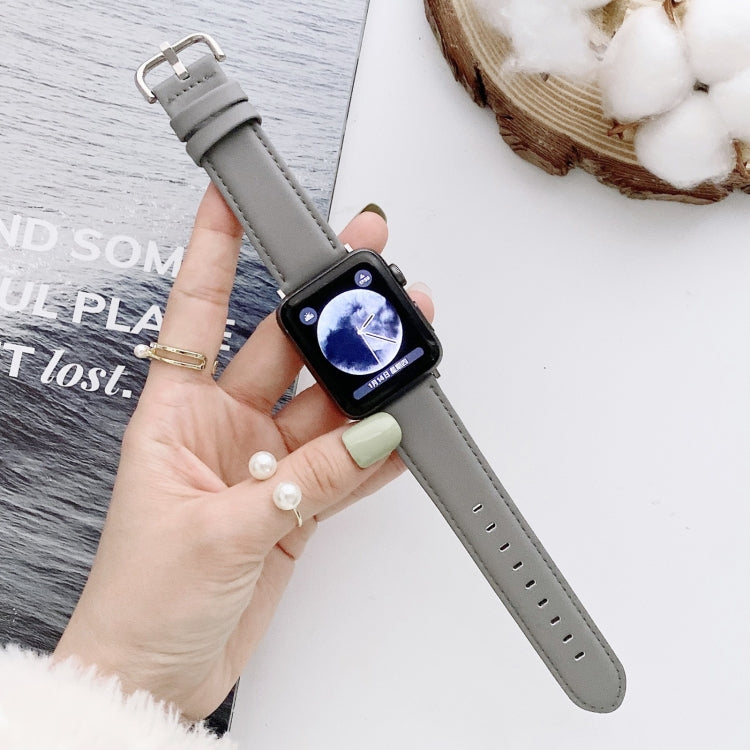 Skorter | D Character Buckle Smooth Texture Watch Band For Apple Watch Ultra 49mm&Watch Ultra 2 49mm / Series 9&8&7 45mm / SE 3&SE 2&6&SE&5&4 44mm / 3&2&1 42mm (Gray)