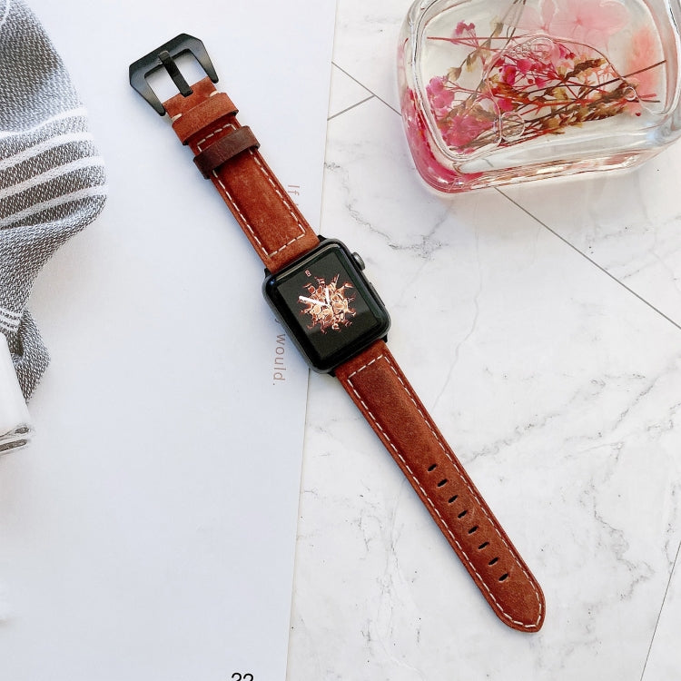 Skorter | Big Head Buckle Leather Watch Band for Apple Watch Ultra 49mm & Watch Ultra 2 49mm / Series 9 & 8 & 7 45mm / SE 3 & SE 2 & 6 & SE & 5 & 4 44mm / 3 & 2 & 1 42mm (Red)