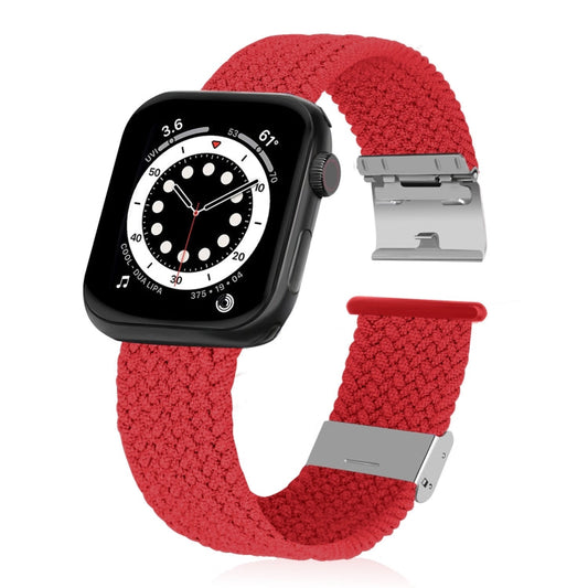 Skorter | Braided + Stainless Steel Watch Band for Apple Watch Series 7 41mm / 6 & SE & 5 & 4 40mm / 3 & 2 & 1 38mm (Red)