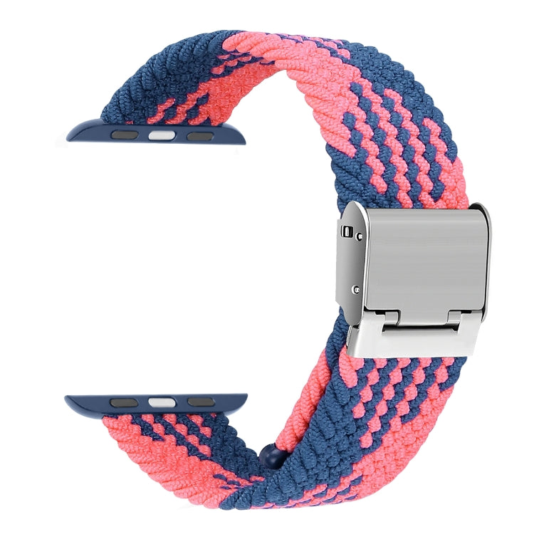 Skorter | Braided + Stainless Steel Watch Band for Apple Watch Series 9&8&7 41mm / SE 3&SE 2&6&SE&5&4 40mm / 3&2&1 38mm (Blue Pink)