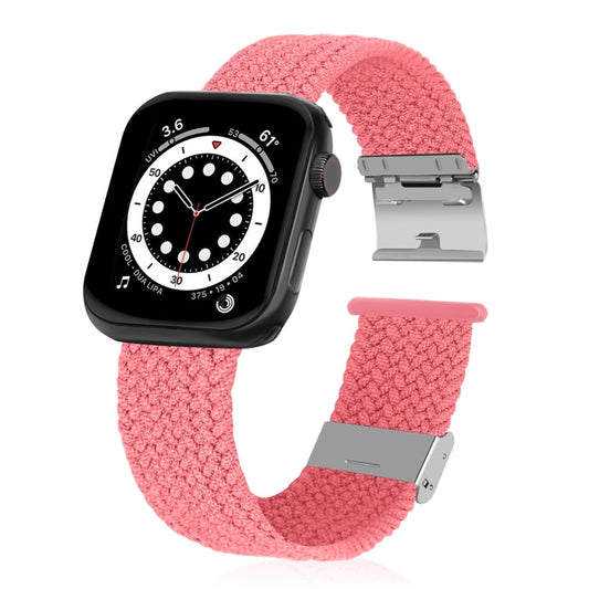 Skorter | Braided + Stainless Steel Bracelet for Apple Watch Series 7 45mm / 6 & SE & 5 & 4 44mm / 3 & 2 & 1 42mm (Pink)