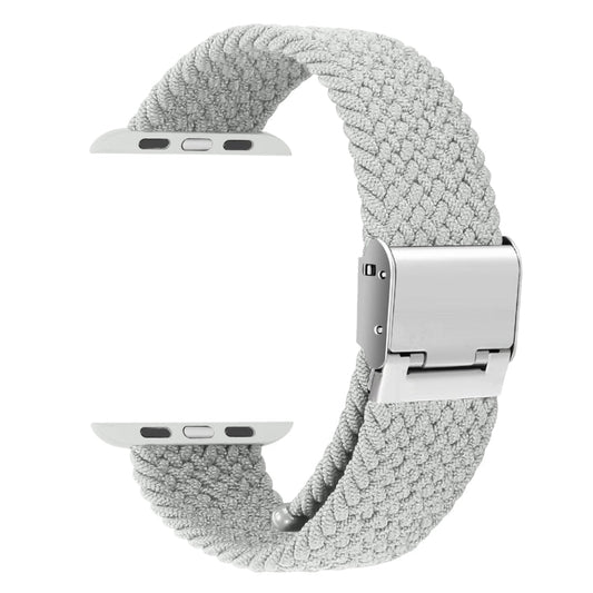 Skorter | Braided + Stainless Steel Watch Band for Apple Watch Ultra 49mm & Watch Ultra 2 49mm / Series 9 & 8 & 7 45mm / SE 3 & SE 2 & 6 & SE & 5 & 4 44mm / 3 & 2 & 1 42mm (White)