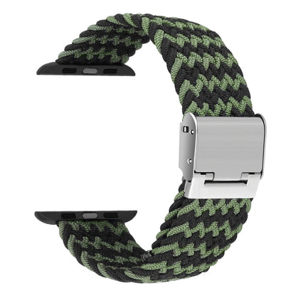 Skorter | Braided + Stainless Steel Watch Band for Apple Watch Ultra 49mm & Watch Ultra 2 49mm / Series 9 & 8 & 7 45mm / SE 3 & SE 2 & 6 & SE & 5 & 4 44mm / 3 & 2 & 1 42mm (Black Green)