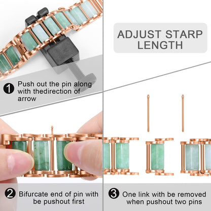 Skorter | Emerald Stainless Steel Bracelet for Apple Watch Ultra 49mm & Watch Ultra 2 49mm / Series 9 & 8 & 7 45mm / SE 3 & SE 2 & 6 & SE & 5 & 4 44mm / 3 & 2 & 1 42mm (Rose Gold)