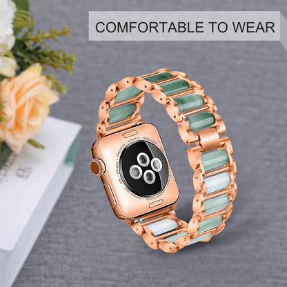 Skorter | Emerald Stainless Steel Bracelet for Apple Watch Ultra 49mm & Watch Ultra 2 49mm / Series 9 & 8 & 7 45mm / SE 3 & SE 2 & 6 & SE & 5 & 4 44mm / 3 & 2 & 1 42mm (Rose Gold)